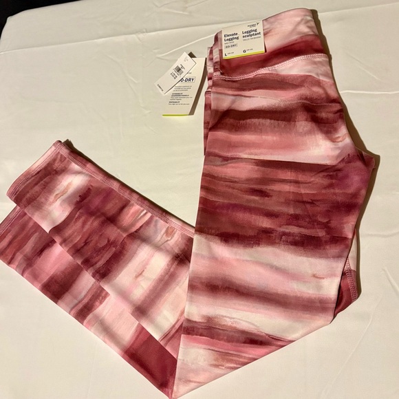 Old Navy Other - Old Navy Girls' Pink and Burgundy Watercolor Stripe Leggings Sz Large